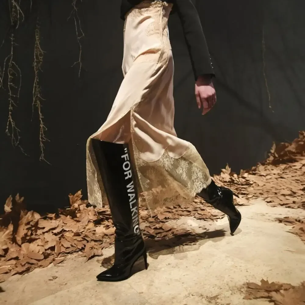 Off-White x Virgil Abloh For Walking Leather Boots 100mm - Black 36 5.5US $1425